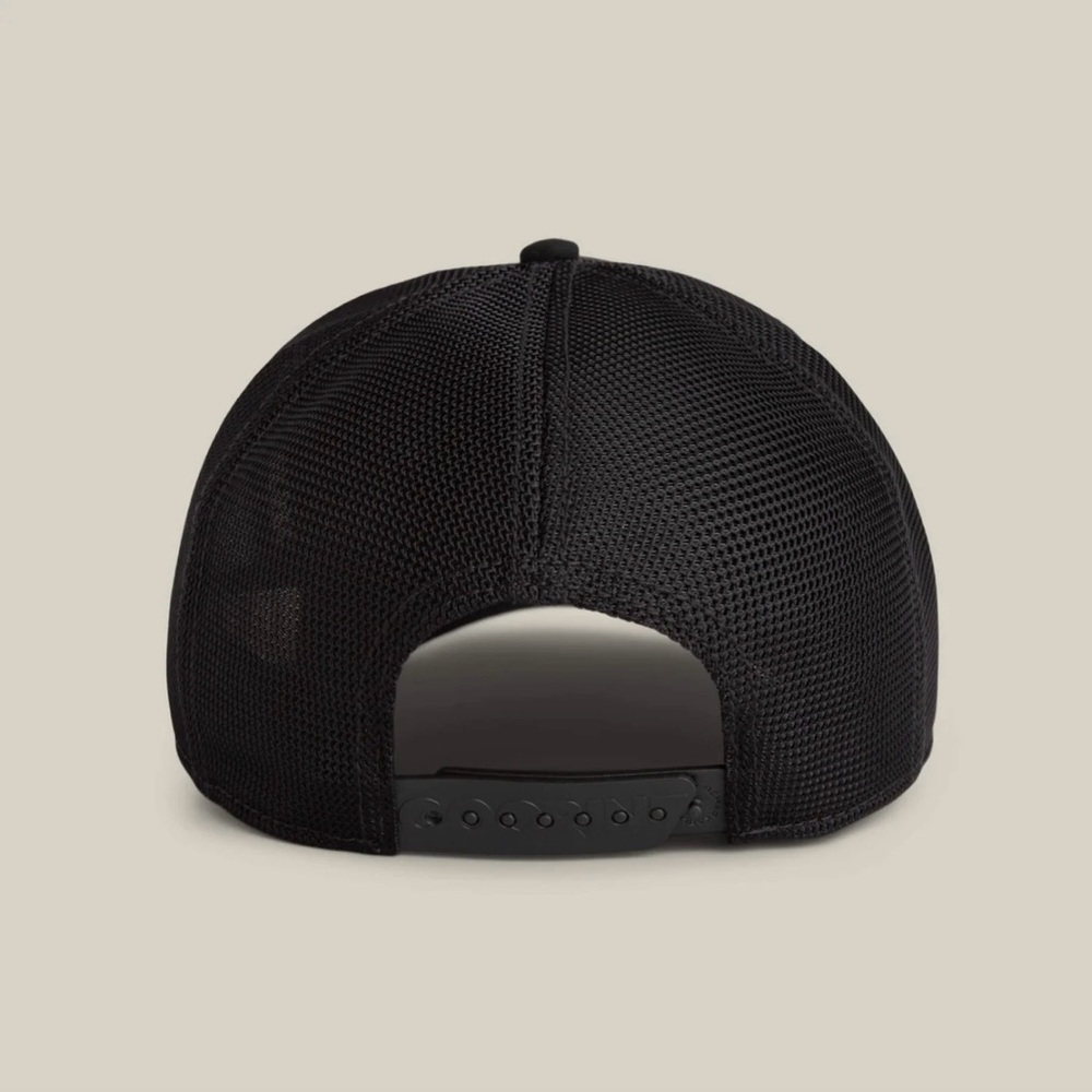 Goorin bros. Classic Black MICROSUEDE GOLDEN Rooster Patch Trucker Hat - Picture 9 of 10